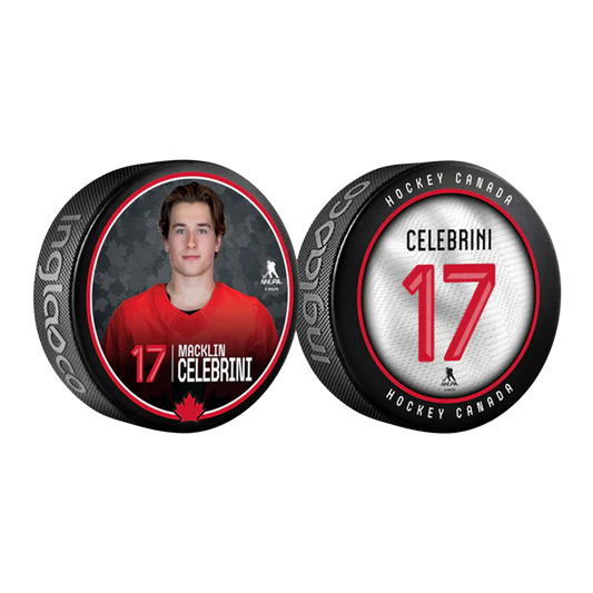 Macklin Celebrini Puck
